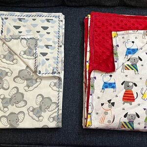 Baby Essentials Animal Print Blankets - Gray, Red, Blue Baby Blanckets
